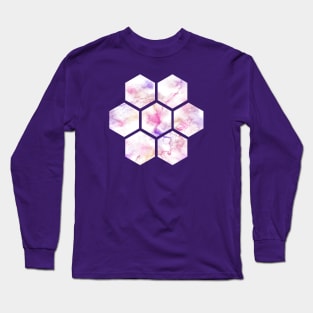 Marble Honeycomb | Purple Pink Gold Long Sleeve T-Shirt